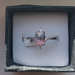 Aurora Borealis Crystal CZ Diamond Ring (Size 5)